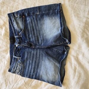 Buckle Blue Jean Shorts for Women